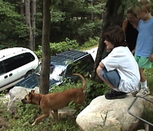 Neela, our dog, with the family