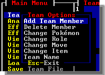 Team Options
