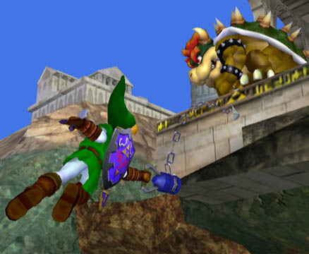 Link is kicking some Koopa ass!