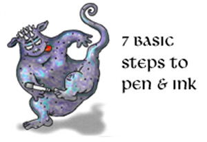 7 basis steps to drawing in pen and ink