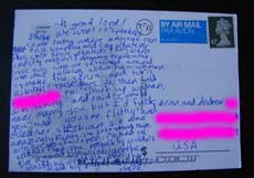 back of card