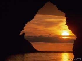 secluded lake sunset