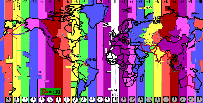 World time zone map