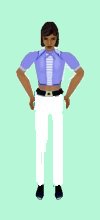 Violet Blouse w/White Pants