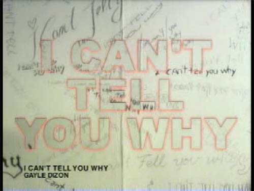 I Can't Tell You Why