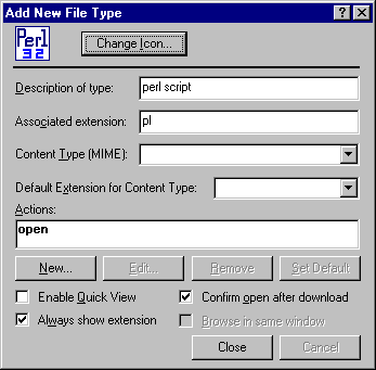 Add New File Type Dialog
