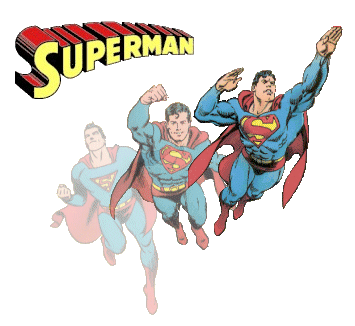 Superman: Golden Age (Steve Rude), Silver Age (Curt Swan and Murphy Anderson) and Modern Age (Jerry Ordway) - from the DC 1991 Card set