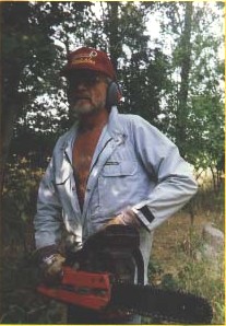 Uncle Eric with chainsaw