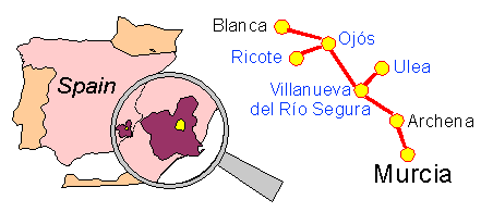 Mapa de localizacin del Valle de Ricote