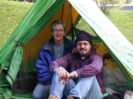 Mark and Debbie in their tent