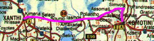 Map Xanthi - Komotini (25k)
