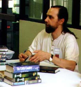 Charles De Lint signing books