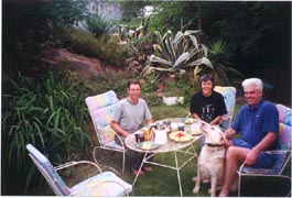 Our friends John, Ilse and Bonzo the TV watching dog