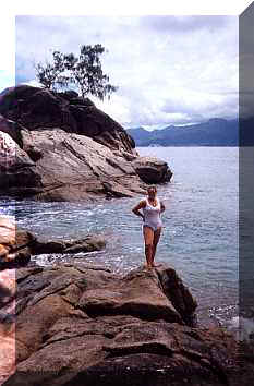 Lady on the rocks