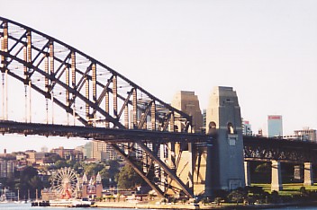 Sydney Harbour Bridge and Luna Park [below left]