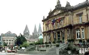 Spa town centre, the Baths on the right