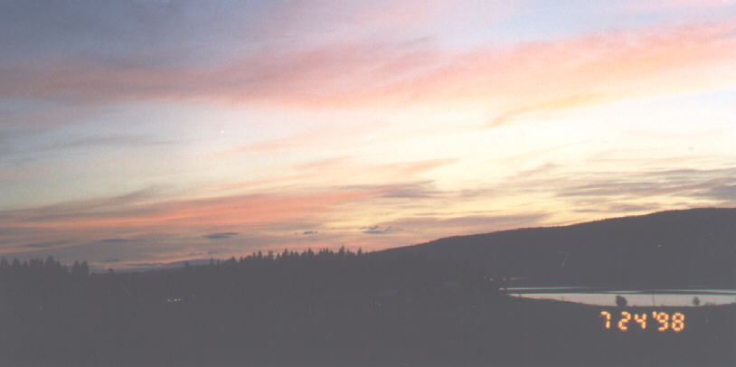 Sunset looking South at Williams Lake 