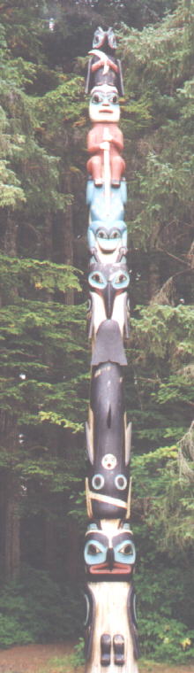 Totem pole at Sheldon Jackson College in Sitka 