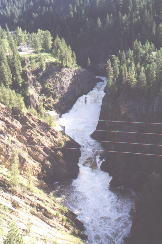 Looking at Moyer River from Suspension Bridge