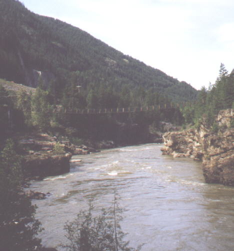 Suspension Bridge over Kotenai River in Montana