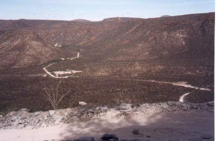 Miles of gravel road east of Loreto 