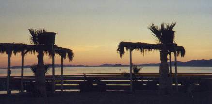 Sunset out our hotel from Puertcites 