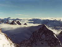 Photo of the view from the top of Mt Titlis in Switzerland