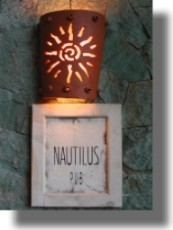 Lantern/signage to the Fun Pub