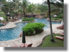 Lagoon pool with waterfall