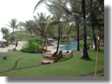 Lagoon pool with artificial beach