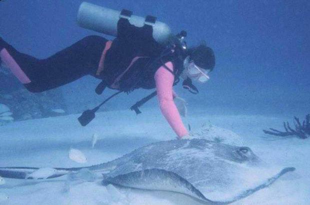 Mary petting ray