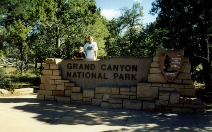 Sabina and I at the Grand Canyon entrance