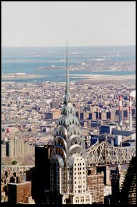 Chrysler building and Manhatten from above
