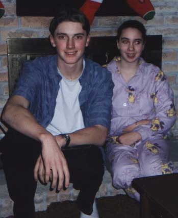 Me and my sister, Kristen on Christmas Eve 2000