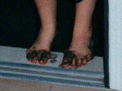 One day Cadie decided to run outside.. but little did she know there was no deck... just mud... Haha