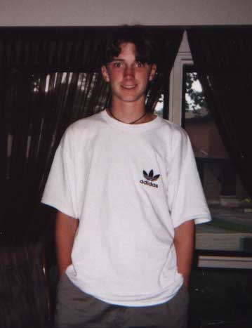 A dazed, sun burnt, messy haired Ryan after Bingemans.
