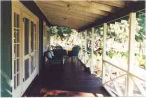 The back porch, where you can relax and enjoy a cool drink.