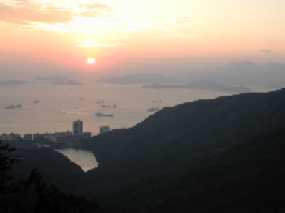 Hong Kong at sunset.  Click to enlarge.