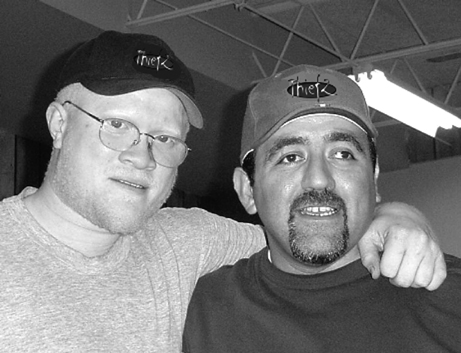 BW: Big Steve, the soundman, and Gerry, the drummer&nbsp;&nbsp;&nbsp; COLOR: Gerry and Mike