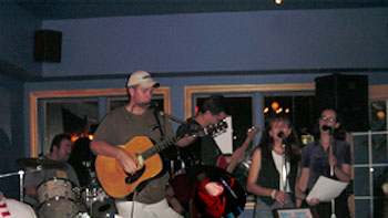 L to R: Gerry (Drums), Mike (Guitar), John (Vox & Guitar), Kathy & Kristin (Vocals)
