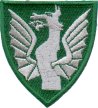 The patch was made in 1983, and is the patch of S�r-Tr�ndelag Regiment (STR). STR was established 1 August 1995, made up mainly by the former S�r-Tr�ndelag Forsvarsdistrikt nr 12/Infanteriregiment nr 12 (FDI 12/IR 12), with a history which dates back to1629 with different names. STR is a territorial  regiment. 
