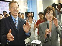 Tony Blair and wife Cherie