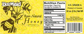 Bee Maid Honey Label