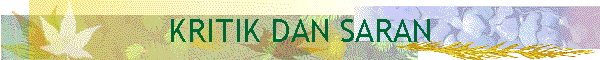KRITIK DAN SARAN