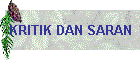 KRITIK DAN SARAN