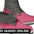 pink roll top timbs
