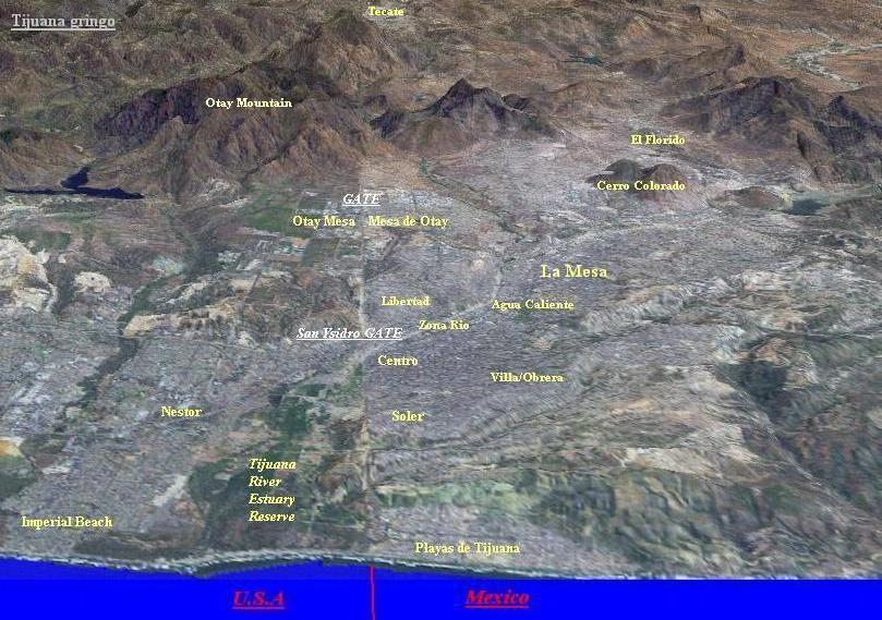 south San Diego on the left, Tijuana on the right