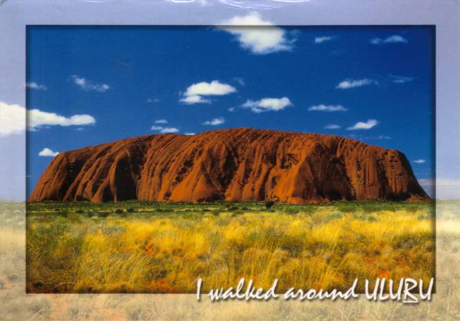 Postcard cover - I walked around Uluru!