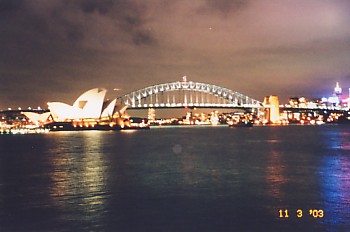 Sydney Harbour Bridge with Sydney Opera House by Night