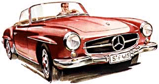 red Mercedes